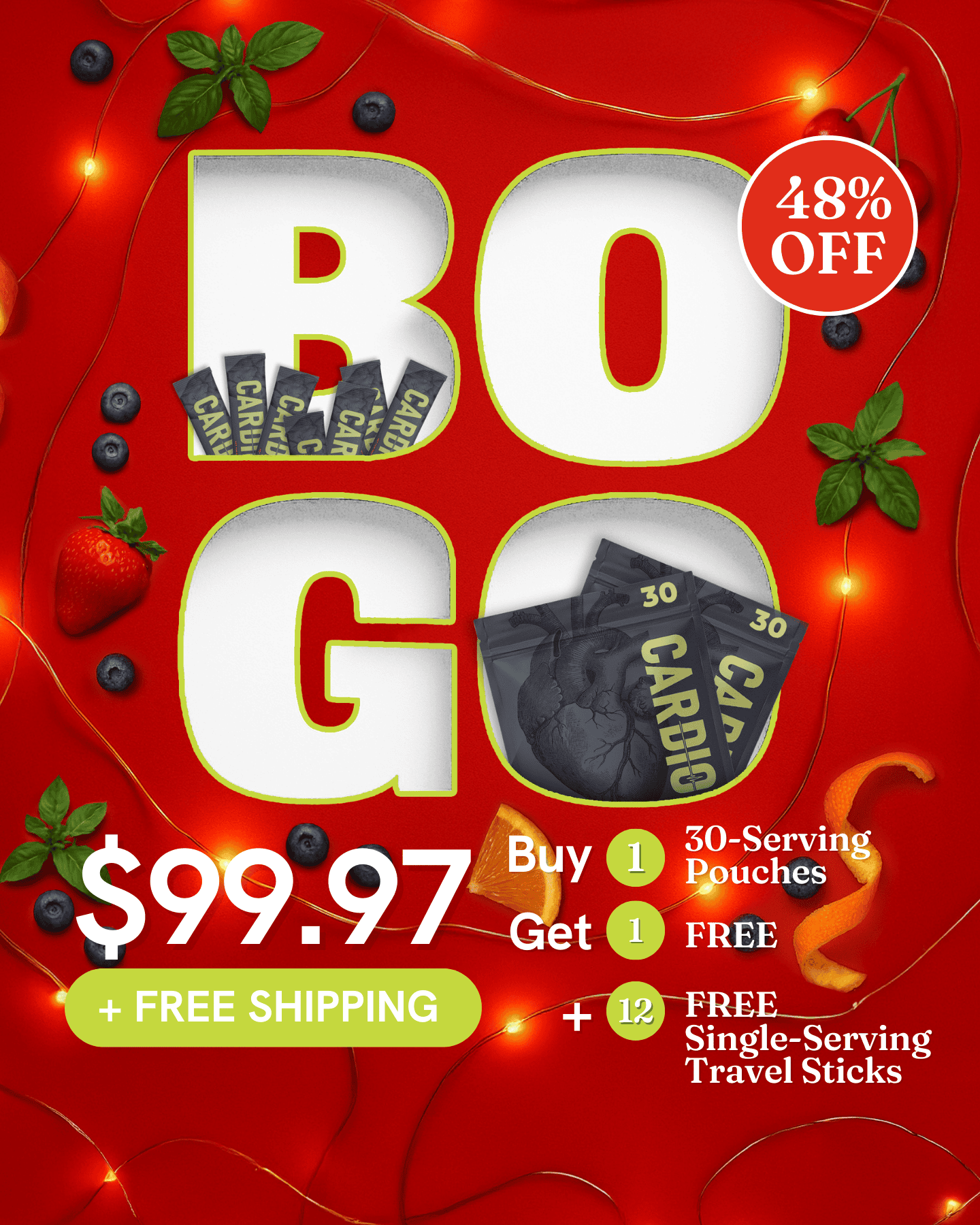 BOGO Sale - Buy One 30-Serving Pouch Get One Free! + 12 FREE Single-Serving Sticks